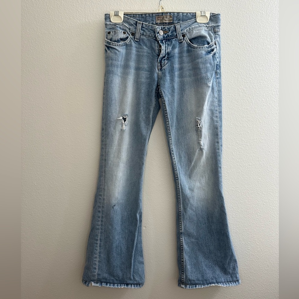 BKE Denim 1967 Vintage Starlite Flare Boot Cut Distressed Jeans